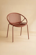 Calypso - Lot de 4 fauteuils de table intérieur en polypropylène et métal brique