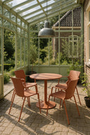 Montauk -  Ensemble table et 4 fauteuils de table intérieur en polypropylène et métal brique