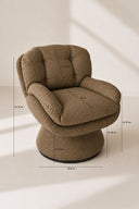 Gustave  - Fauteuil en tissu marron