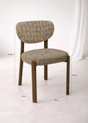 Suzie - Lot de 2 chaises de table en bois et tissu taupe