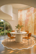 GLAM - Lot de 2 chaises de table en polycarbonate et métal ambre