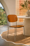 GLAM - Lot de 2 chaises de table en polycarbonate et métal ambre