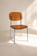 GLAM - Lot de 2 chaises de table en polycarbonate et métal ambre