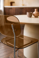 GLAM - Lot de 2 chaises de table en polycarbonate et métal écorce