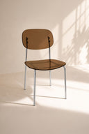 GLAM - Lot de 2 chaises de table en polycarbonate et métal écorce
