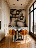 GLAM - Lot de 2 chaises de bar en polycarbonate et métal ambre