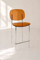 GLAM - Lot de 2 chaises de bar en polycarbonate et métal ambre