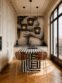 GLAM - Lot de 2 chaises de bar en polycarbonate et métal écorce