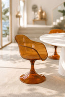 GLAM - Lot de 2 fauteuils de table en polycarbonate ambre