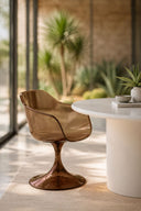 GLAM - Lot de 2 fauteuils de table en polycarbonate écorce