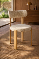 Lily - Lot de 2 chaises de table effet bois et tissu zébré