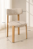 Lily - Lot de 2 chaises de table effet bois et tissu zébré