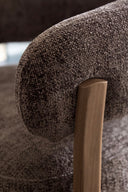 Noubia - Fauteuil en tissu effet chenille Cacao
