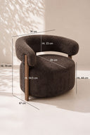 Noubia - Fauteuil en tissu effet chenille Cacao