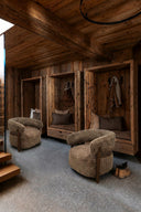 Noubia - Fauteuil en tissu doux effet fourrure latte