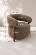 Noubia - Fauteuil en tissu doux effet fourrure latte