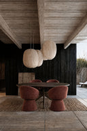 Alba - Fauteuil de table pivotant en tissu effet chenille cherry