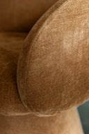 Alba - Fauteuil de table pivotant en tissu effet chenille terre de sienne