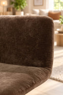 AXO - Fauteuil en tissu chenille et structure en métal cacao