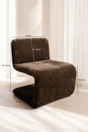 AXO - Fauteuil en tissu chenille et structure en métal cacao
