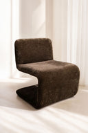 AXO - Fauteuil en tissu chenille et structure en métal cacao