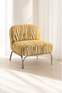 SAVARA - Fauteuil en tissu chenille zébré ocre