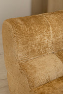 VOLTA - Fauteuil compressé en tissu chenille ocre doré