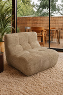 VOLTA - Fauteuil compressé en tissu chenille taupe