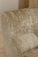 VOLTA - Fauteuil compressé en tissu chenille taupe