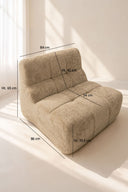 VOLTA - Fauteuil compressé en tissu chenille taupe