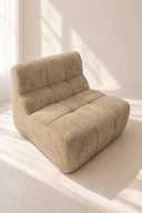 VOLTA - Fauteuil compressé en tissu chenille taupe