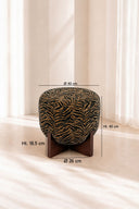 TIGER - Tabouret en tissu tigré marron