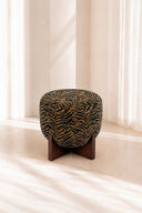 TIGER - Tabouret en tissu tigré marron