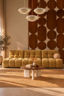 VOLTA - Canapé compressé modulable en tissu chenille ocre doré