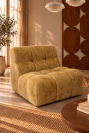 VOLTA - Canapé compressé modulable en tissu chenille ocre doré