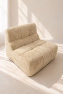 VOLTA - Canapé compressé modulable en tissu chenille écru