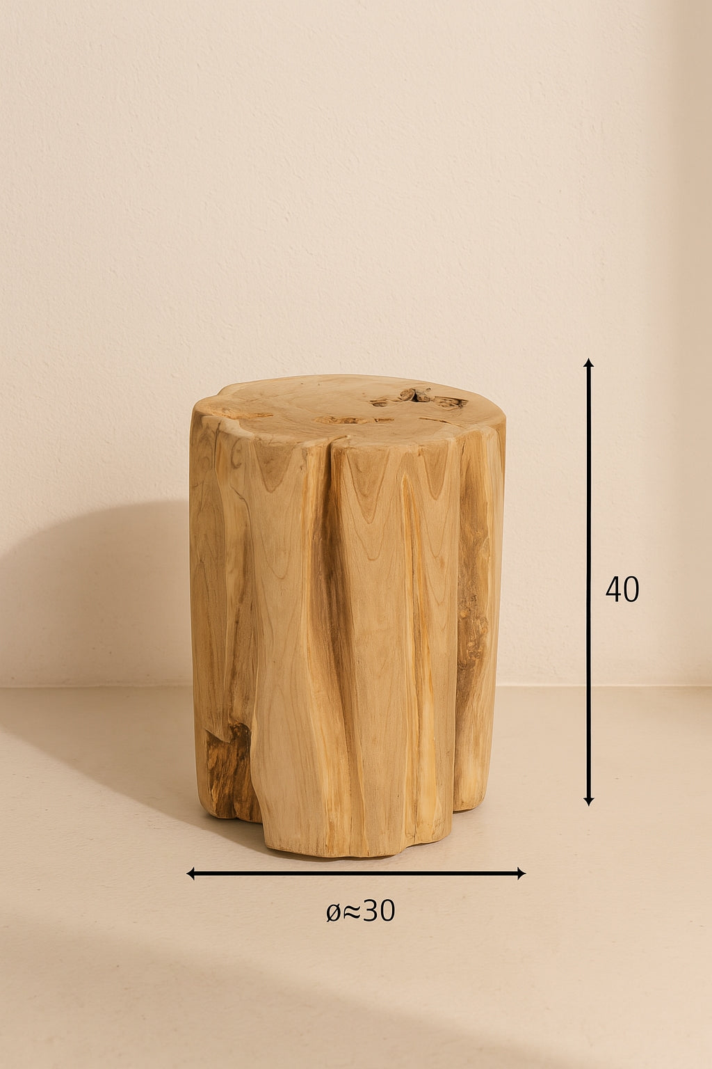 Dimensions Kaliman - Meuble d'appoint en racine de teck