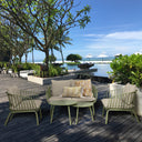 Salon de jardin Palma kaki avec coussins gris 4 places