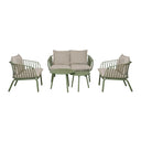 Salon de jardin Palma kaki avec coussins gris 4 places