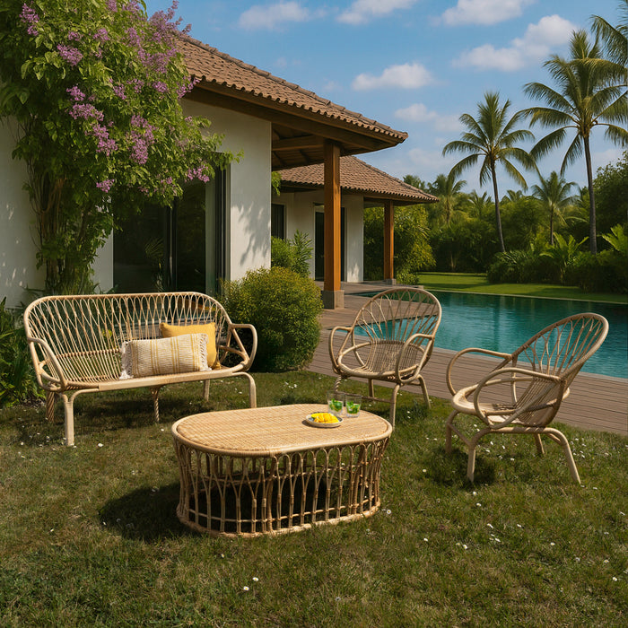 Salon de jardin Cayman en rotin tressé