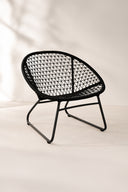 Bao Bao - Fauteuil lounge extérieur tressé noir 75x71,5x72,5 cm