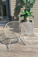 Bao Bao - Fauteuil lounge extérieur tressé taupe 75x71,5x72,5 cm