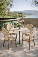 Scala - Lot de 2 chaises d'extérieur en textilène tressées beige et blanc avec structure en aluminium