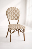 Scala - Lot de 2 chaises d'extérieur en textilène tressées beige et blanc avec structure en aluminium