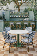 Scala - Lot de 2 chaises d'extérieur en textilène tressées bleu avec structure en aluminium