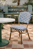Scala - Lot de 2 chaises d'extérieur bleu en aluminium effet rotin naturel