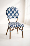 Scala - Lot de 2 chaises d'extérieur en textilène tressées bleu avec structure en aluminium