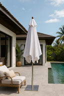 Comète - Parasol en aluminium et toile blanc