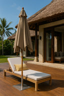 Comète - Parasol en aluminium et toile taupe