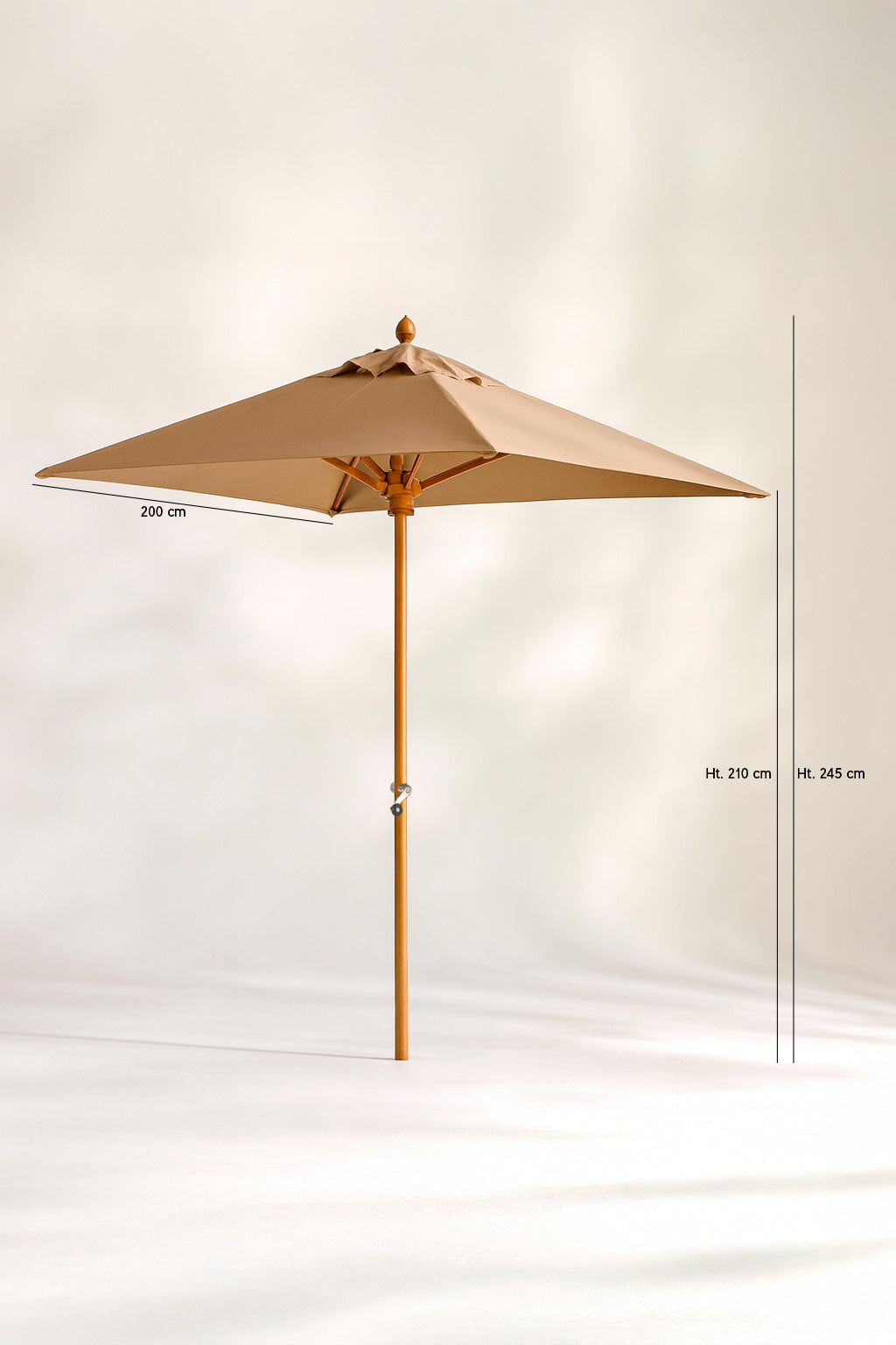 Dimensions Comète - Parasol en aluminium et toile taupe
